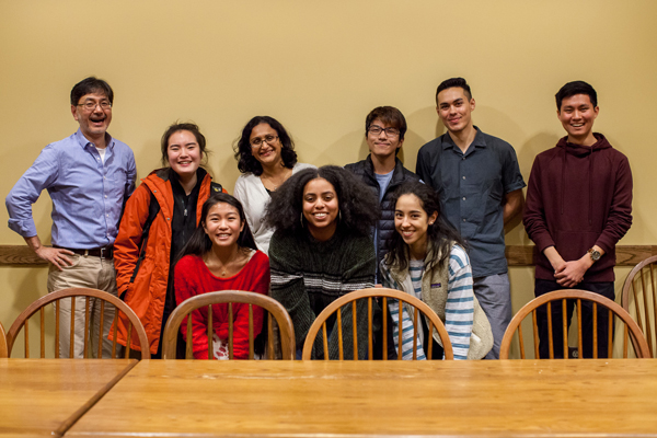 Michael Amano (second from right) with Japanese language faculty and students