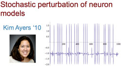 Kim Ayers headshot and stochastic perturbation graph