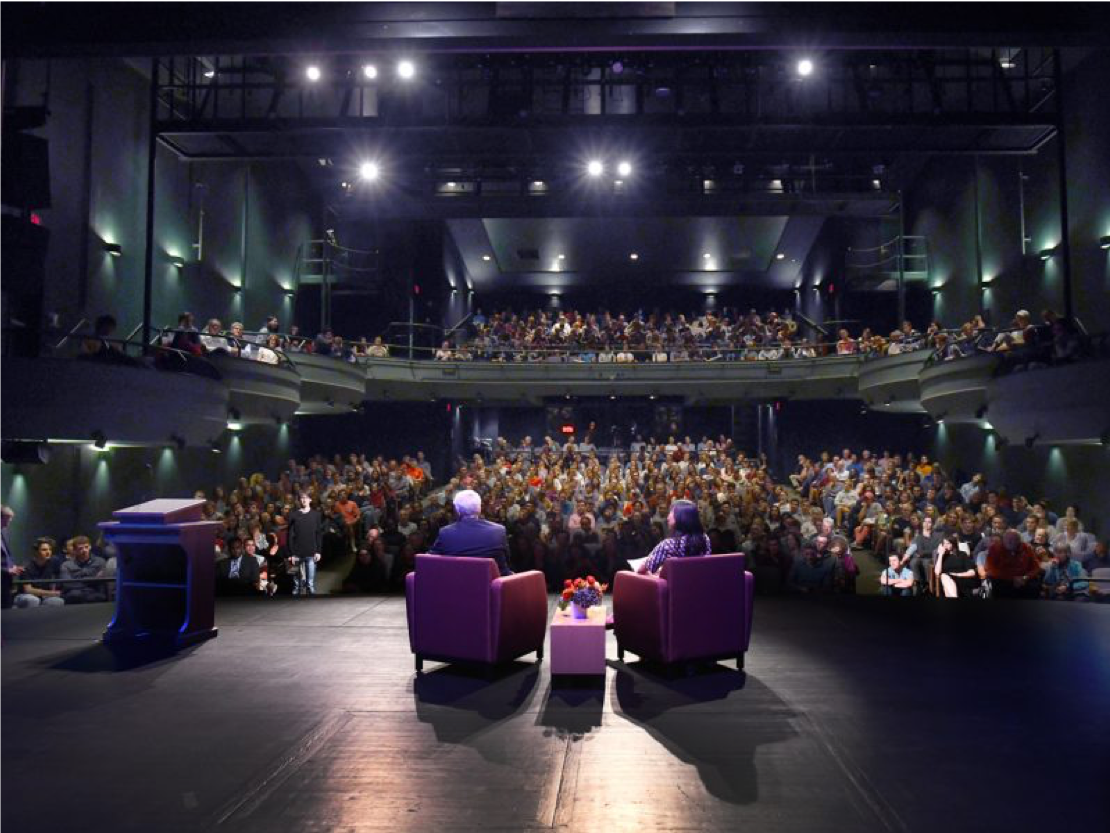Denis McDonough, former White House Chief of Staff presents to large group