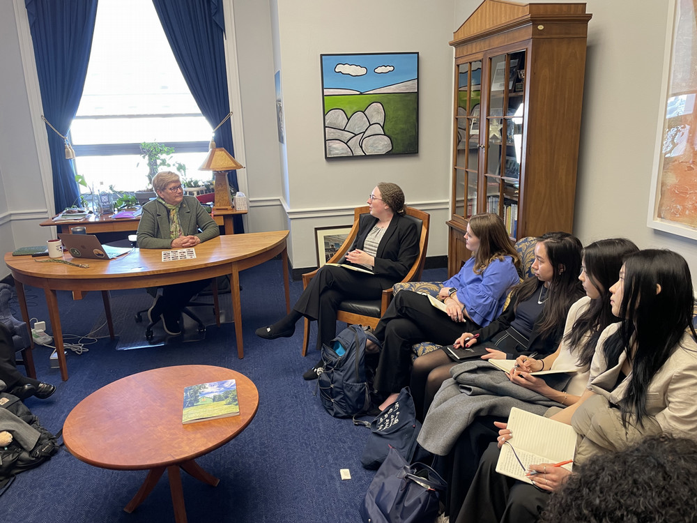 Students meet with Rep Chellie Pingree in her office