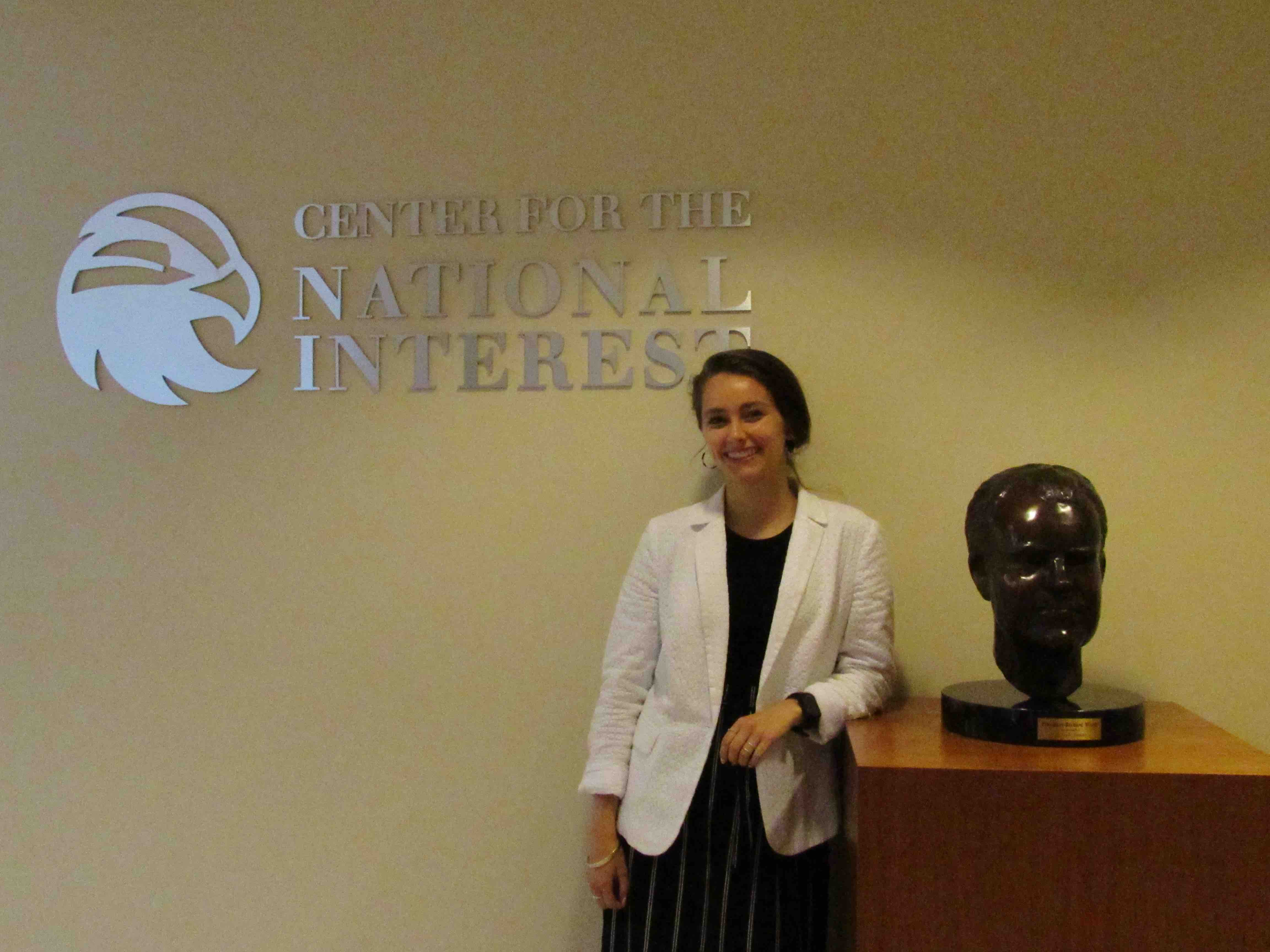 Olivia Giles '20 at the Center for the National Interest