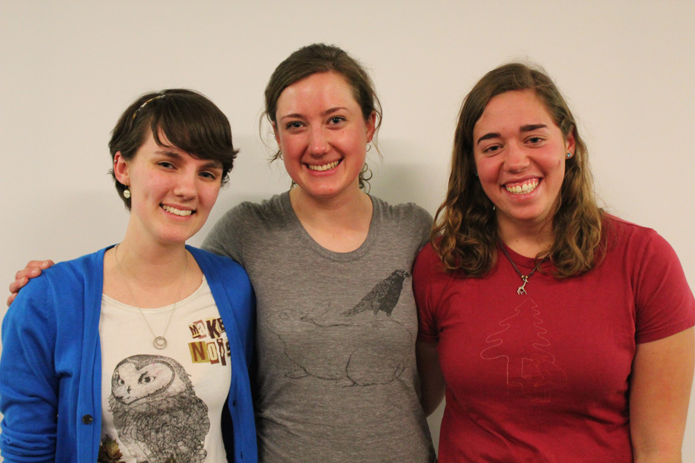 Event organizers Margaret Lindeman ’15, Anna Hall ’15 and Courtney Payne ’15