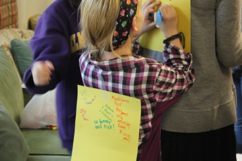 Female mentee writing note