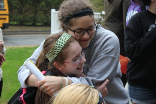 Students hugging
