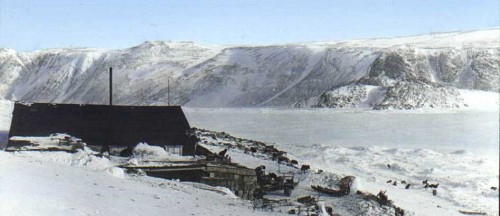 Borup Lodge in winter. Donald B. MacMillan, Etah, Greenland, 1914-1917.