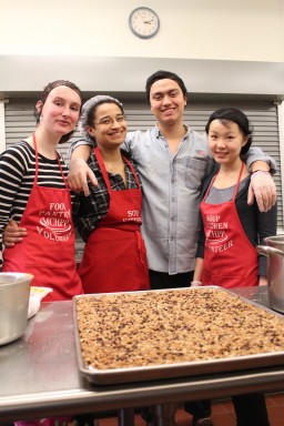 Baking club members (left to right): Laura Griffee ’17, Emily Jaques ’17, Evan Montilla ’17 and Lucy Luo ’16