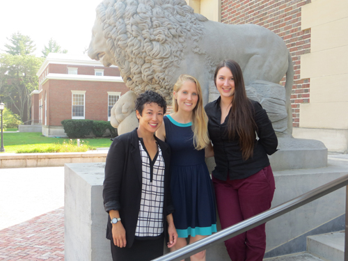 Ellen Tani, Caroline Baljon, and Honor Wilkinson of the Bowdoin College Museum of Art staff