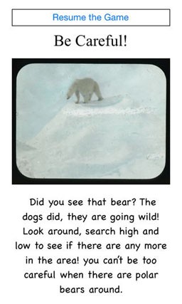 Crocker Land Game screenshot – watch out for bears!