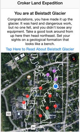 Crocker Land game screen shot showing navigation map