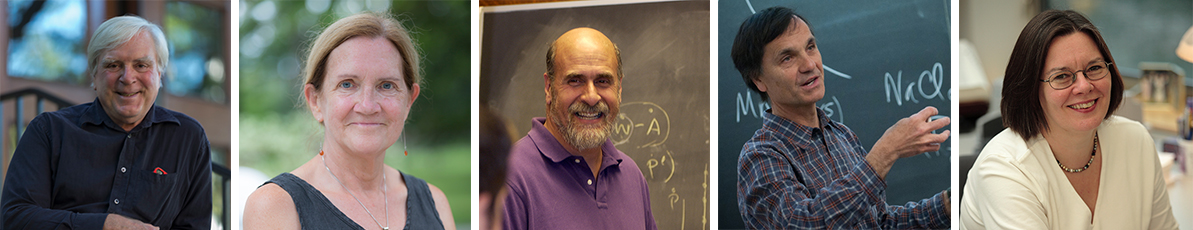 (L. to r.) Anthony F. Antolini ’63, Sarah O. Conly, Jonathan P. Goldstein, Jeffrey K. Nagle, Louisa M. Slowiaczek.