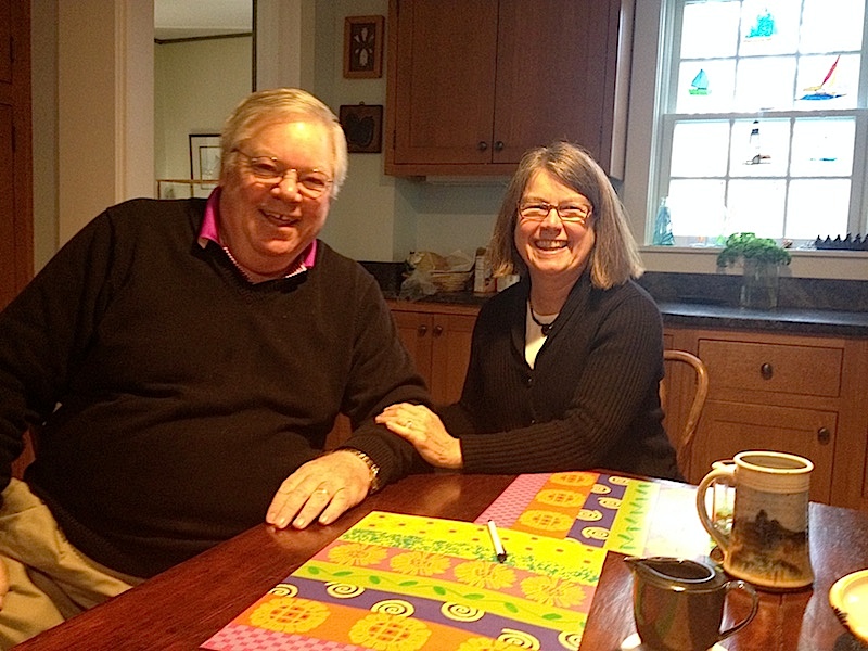 David and Margo Knight sitting at table