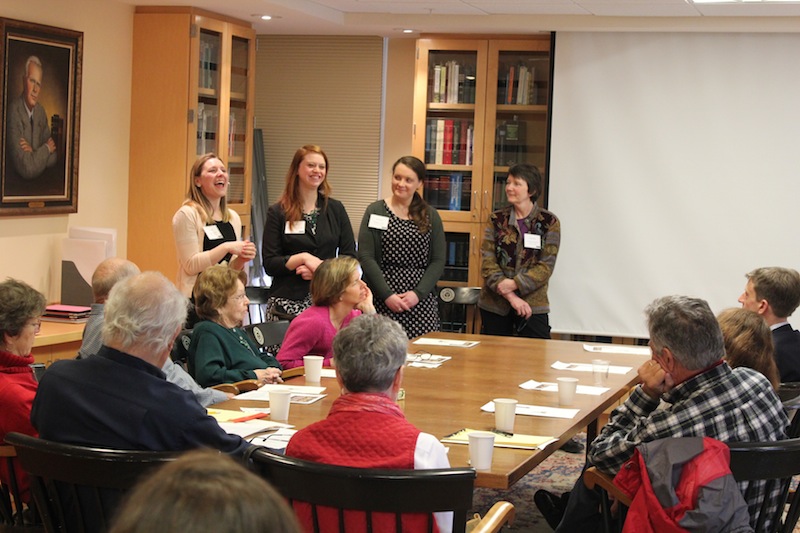 From left to right, Nancy Walker ’15, Marieke Van Der Steenhoven, Meagan Doyle and Caroline Moseley