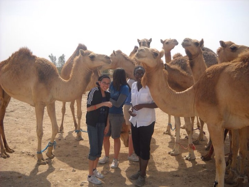 Sarah Washington, left, in Qatar