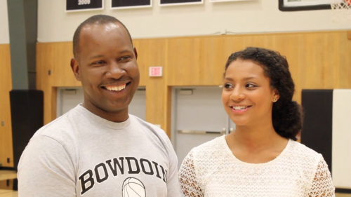 Wil Smith ’00 and his daughter, Olivia, in Morrell Gym, June 2014