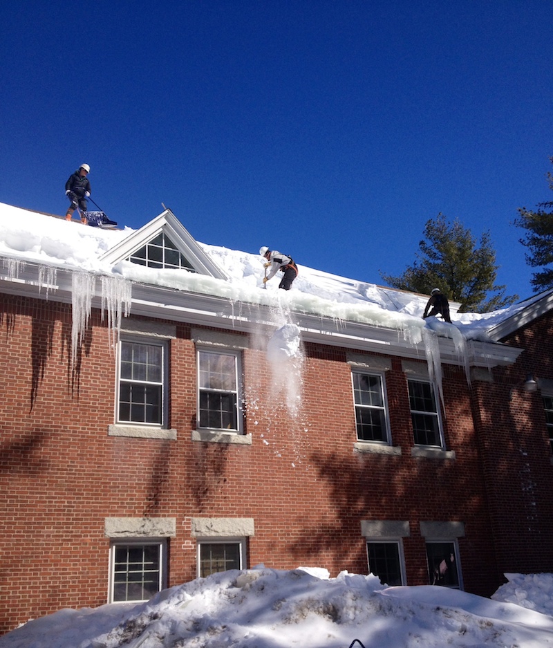 Workers clear snow off Smith Union