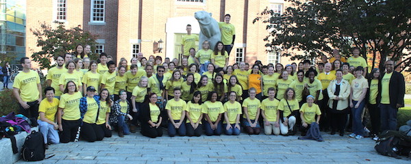 students in yellow shirts