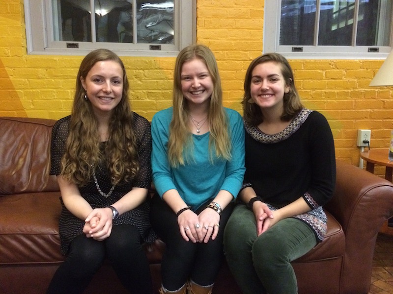 Lucy Knowlton ’16, Emma Moesswilde ’18 and Carly Berlin ’18