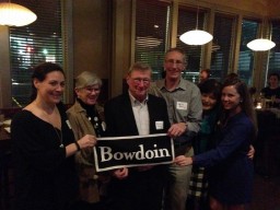 From L to R: Becky Tanenbaum ’04, Marcy Barnhill (Bryn Mawr ’65, guest of Nelson Hicks), Nelson Hicks ’58, Charlie Powell ’67, Meg Powell, Libby Barton ’09 (Photo courtesy of Libby Barton ’09)