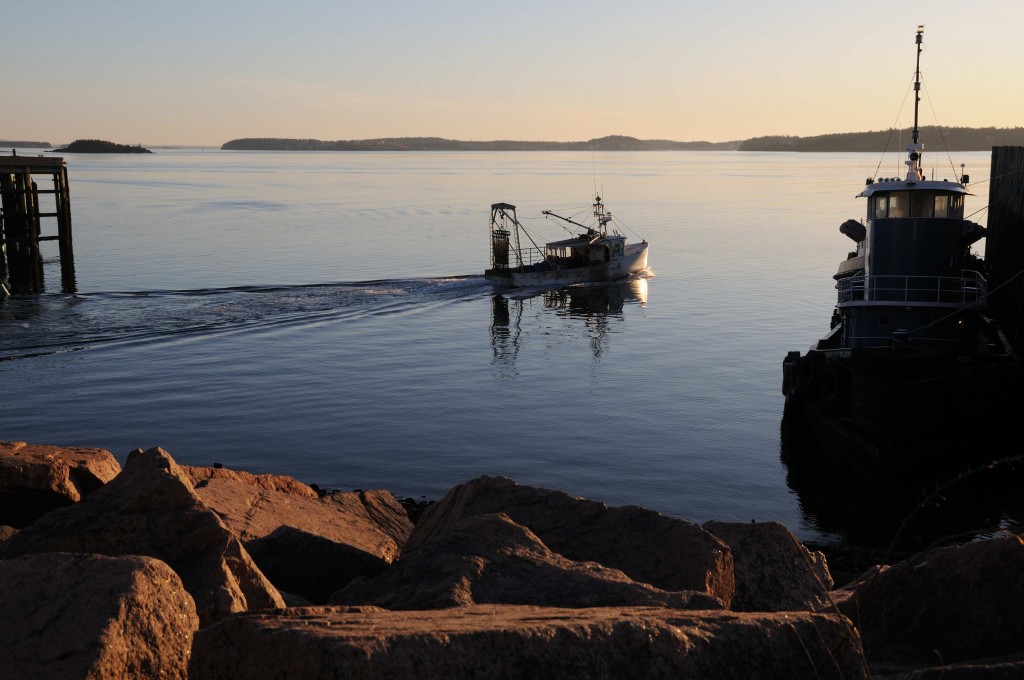 Fishing vessel with scallop drag, Eastport