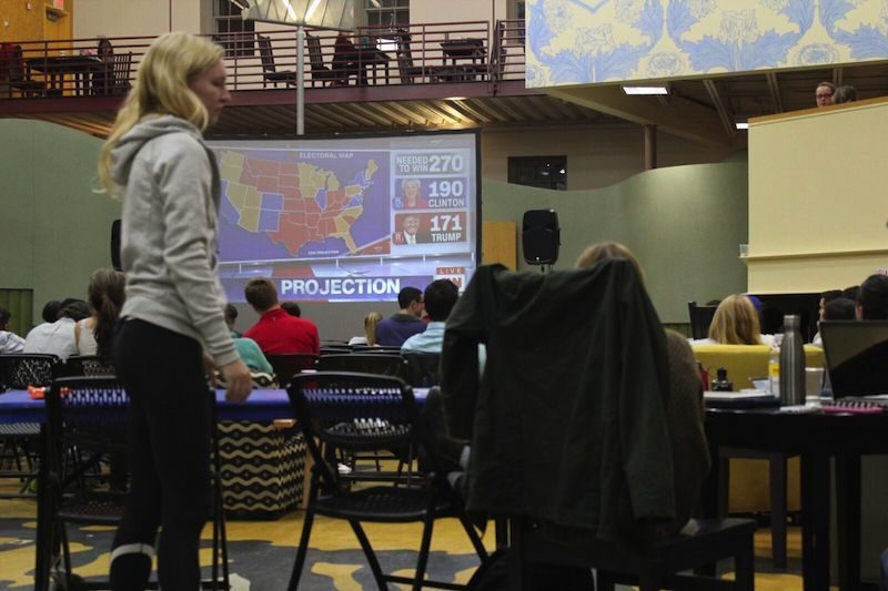 Students Watch Election Results Come in Across Campus Bowdoin College