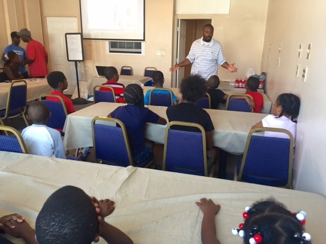 Maryland General Assembly delegate Cory McCray speaking to KFX campers