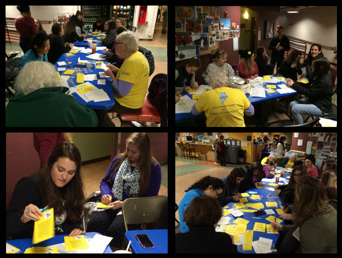 With GRR (Grandmothers for Reproductive Rights), students wrote hundreds of thank you notes to Maine legislators