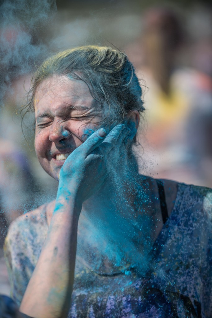 students celebrating Holi