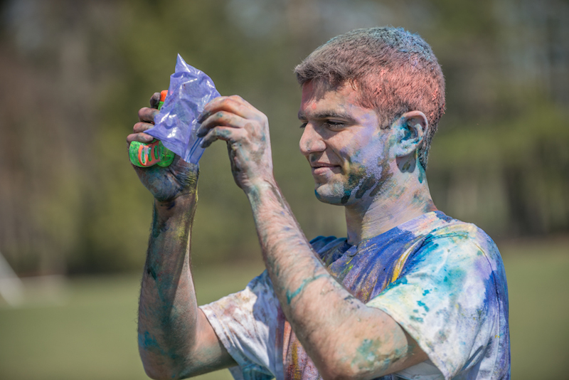students celebrating Holi
