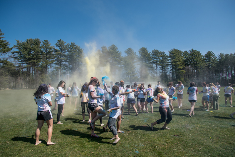 students celebrating Holi