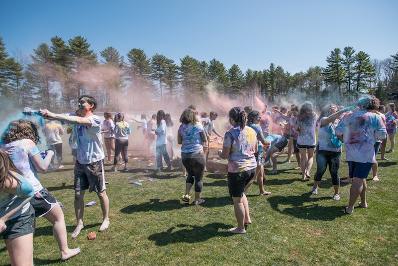 students celebrating Holi