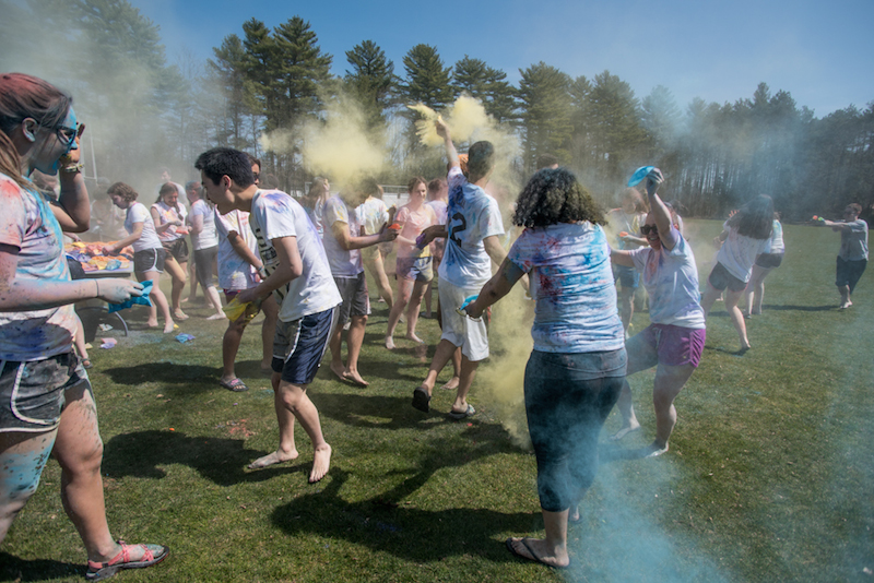 students celebrating Holi