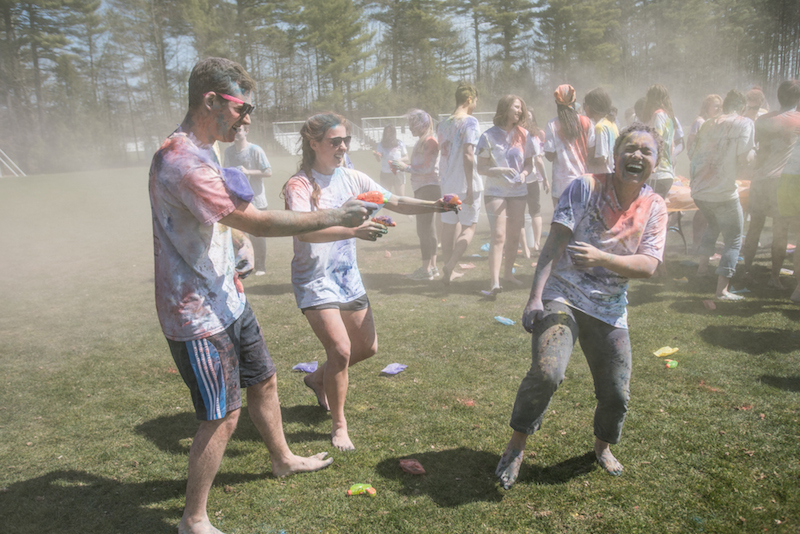 students celebrating Holi