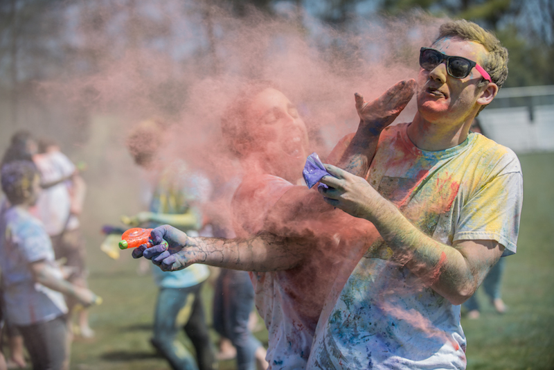 students celebrating Holi