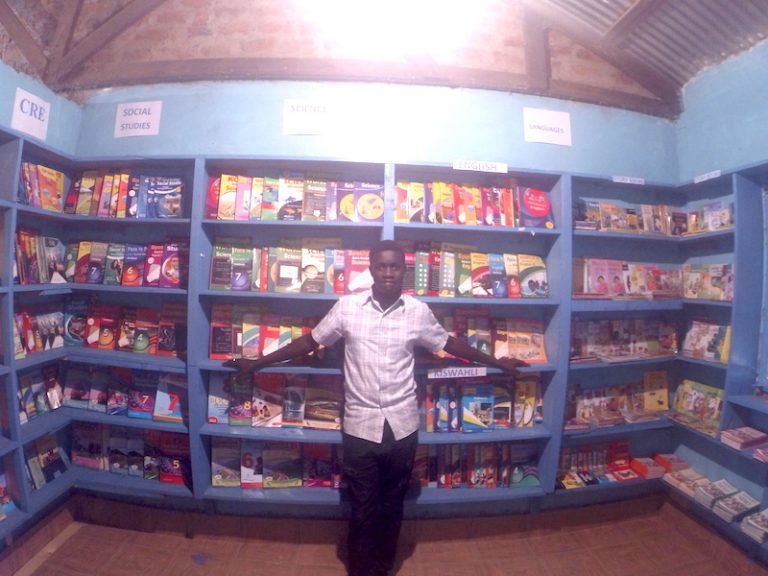 Osborn Ng’imor in the new library