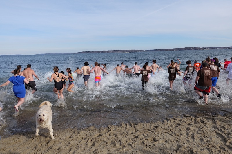 The rugby team participated in a fundraising polar dip at Portland’s East End Beach on Jan. 30