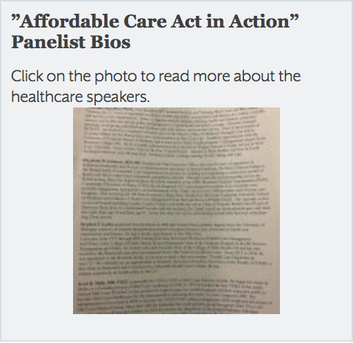 "Affordable Care Act in Action"