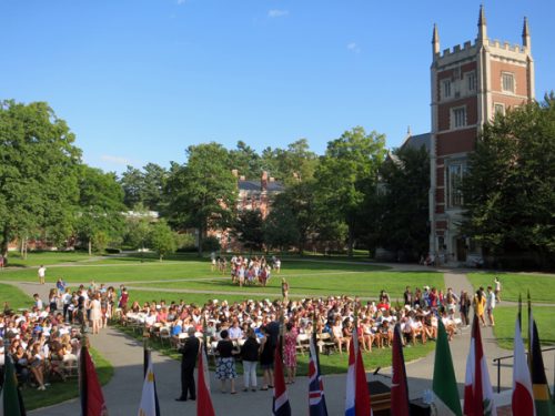 Gathering for the president’s Welcome to Students August 27, 2016.