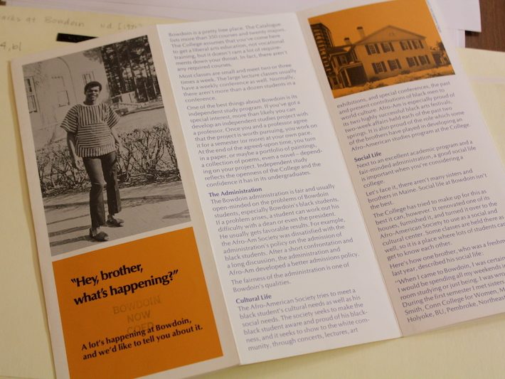 Bowdoin Admissions pamphlet from the 1970s