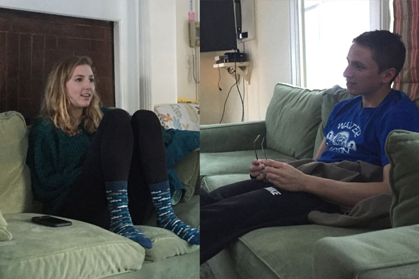 Audrey Leland ’18 and Lucian Black ’18 discuss the 1989 film “When Harry Met Sally”
