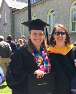 Gariela Serrato Marks ’15 at her graduation with Michèle LaVigne