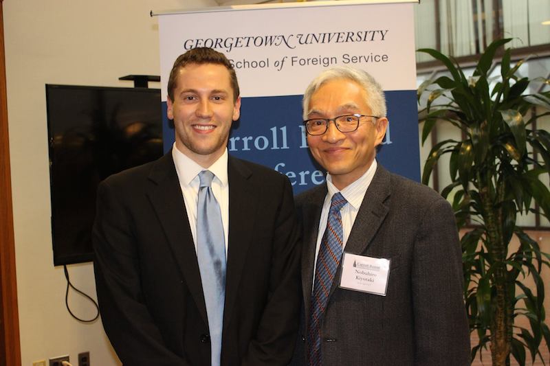 Greg Maslak ’17 at the Federal Reserve Bank in Dallas, where he presented his honors project.