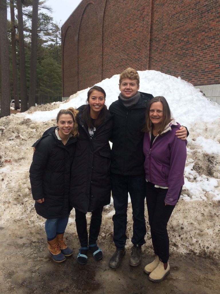 (L. to r.) The Hawaii-bound Georgia Bolduc '17, Cammie Ogden-Fung '17, Luke Carberry '18, Collin Roesler