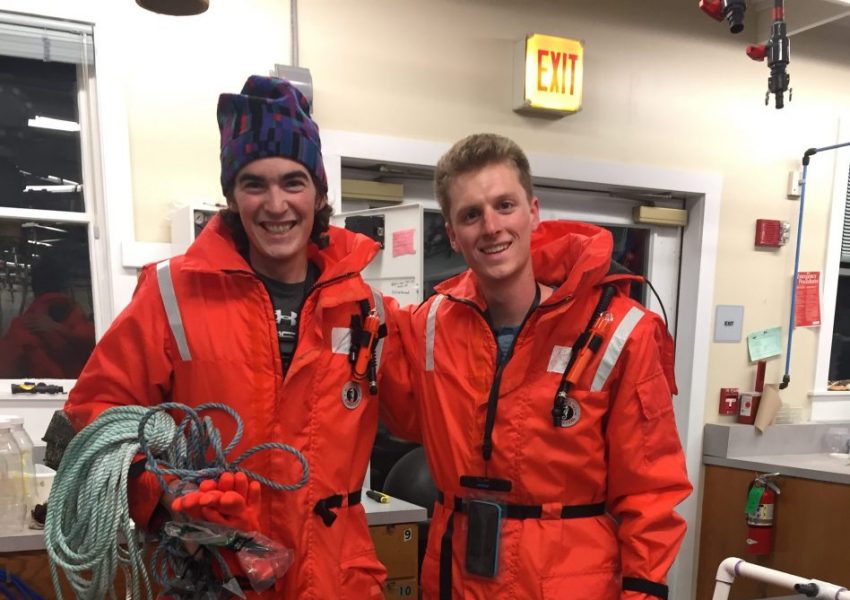 students working in lab