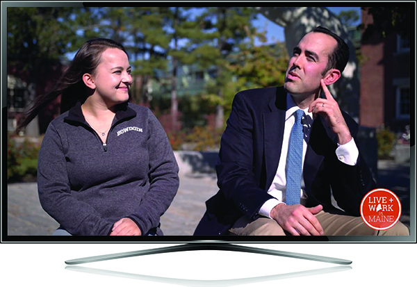 Children’s Center Educator Sarah Wilson ’17 and Assistant Director of Annual Giving Robert Dallas Reider ’07 reflect on Bowdoin as alumni and employees. Click image to view segment. Image: Maine Life
