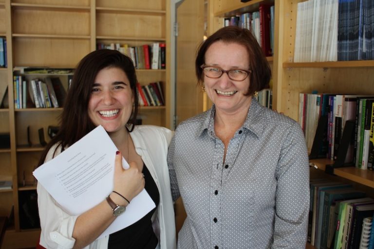 Raia Tolchinsky ’17 and Lisa Flanagan