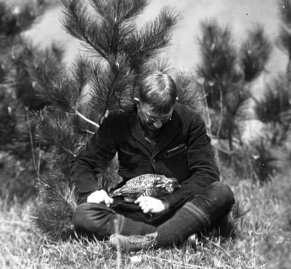 Alfred Otto Gross with Heath Hen, Martha’s Vineyard, May 16, 1923