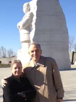 Dr. and Mrs. Fred Stoddard ’64 at the Martin Luther King Memorial