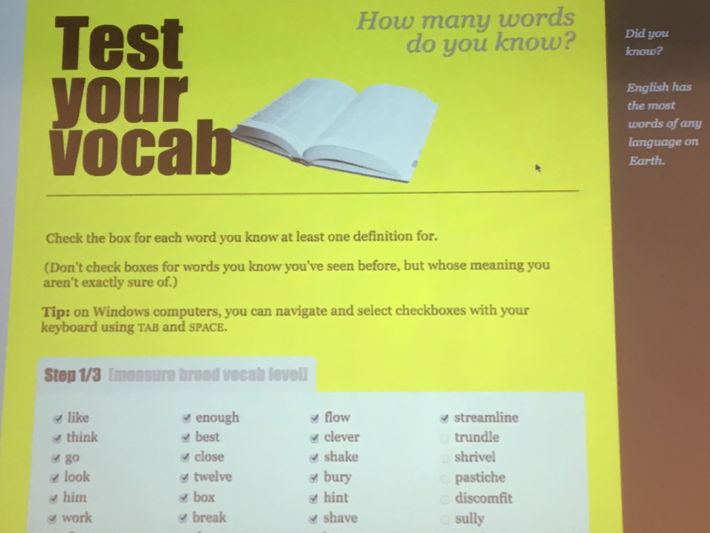Test Your Vocab poster