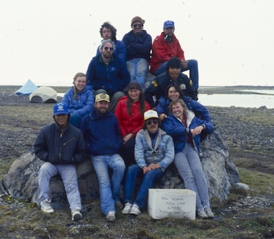 LeMoine with other researchers, 1986.