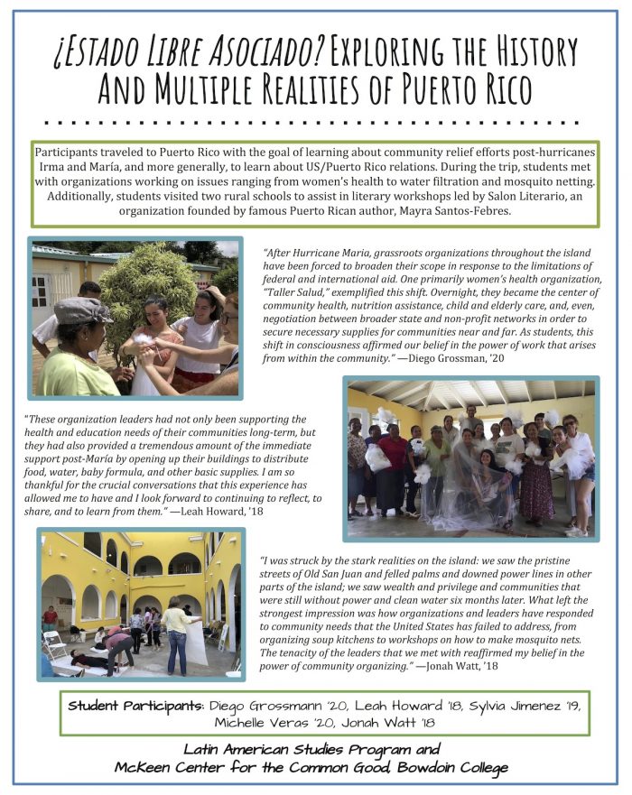 First the Alternative Spring Break, Then the Reflection Bowdoin College